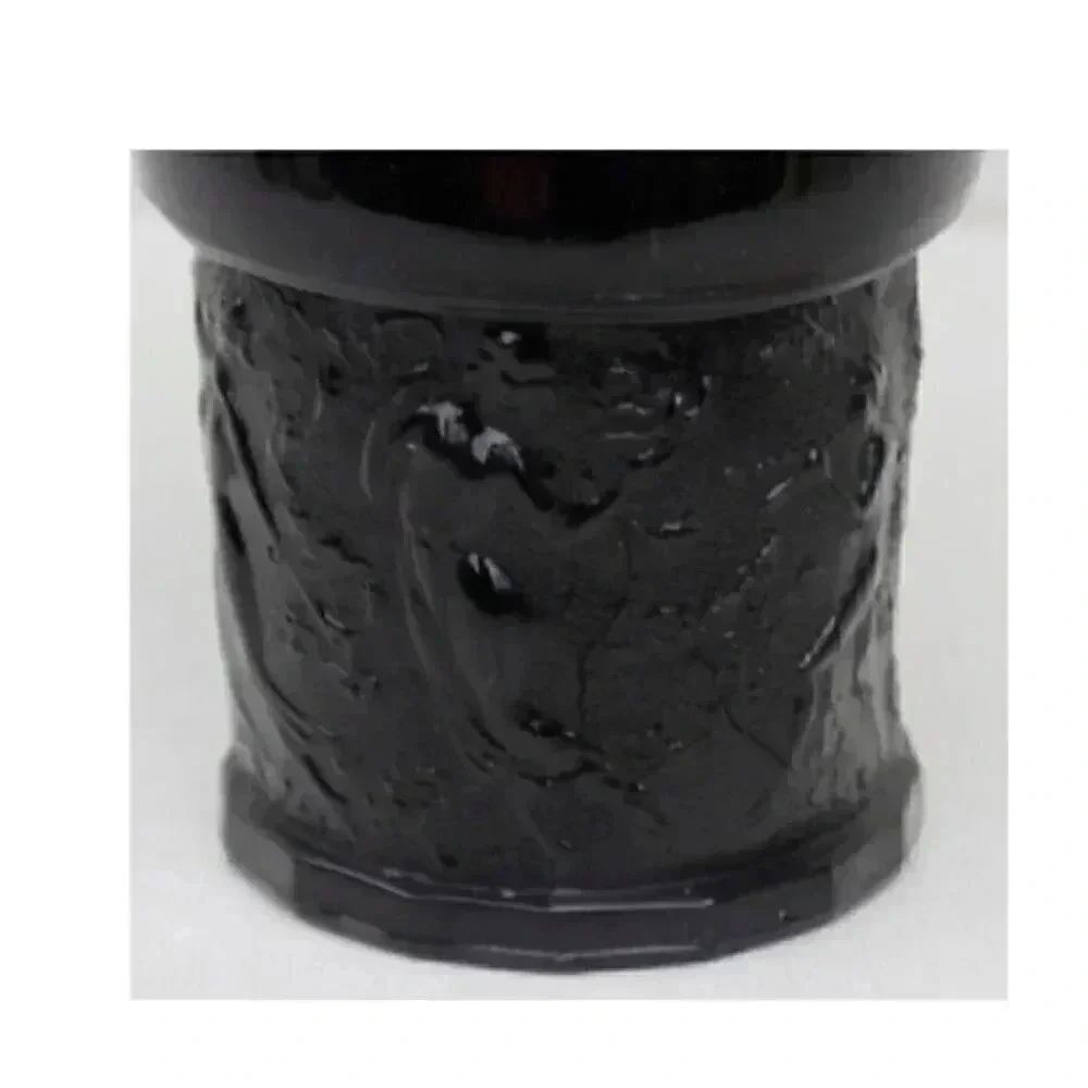 Vintage LE Smith Black Amethyst Dancing Nymphs Tri-Corner Vase Depression Glass